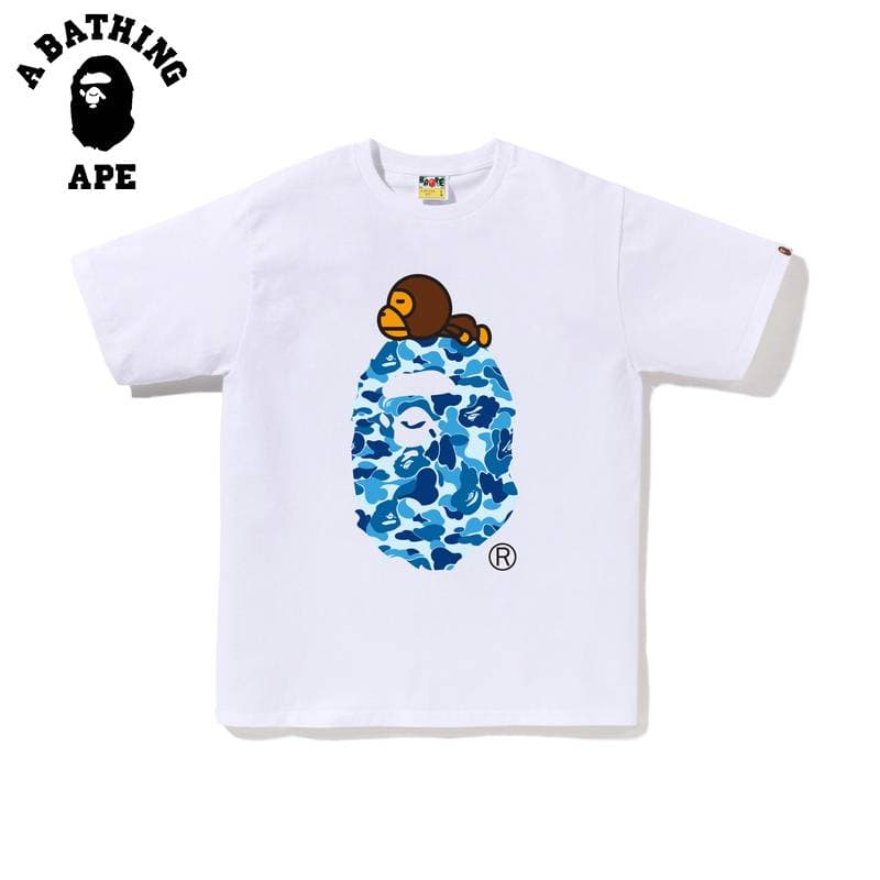 T-shirt à manches courtes pour homme avec imprimé gorille et camouflage A BATHING APE