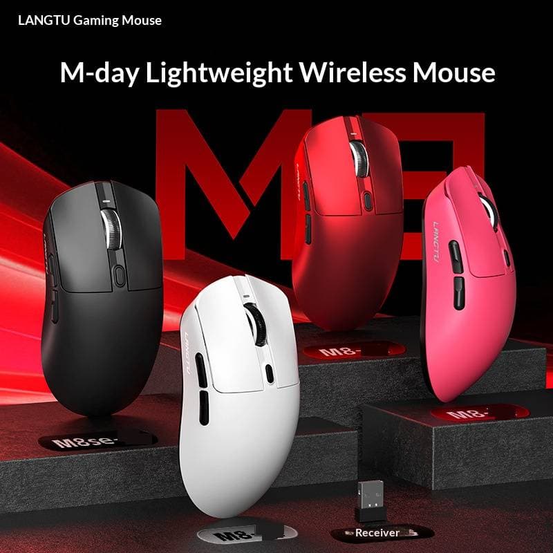 LANGTU M8 Wireless Gaming Mouse – Triple Mode Bluetooth 5.0/2.4G/USB, Ergonomic Design For Office