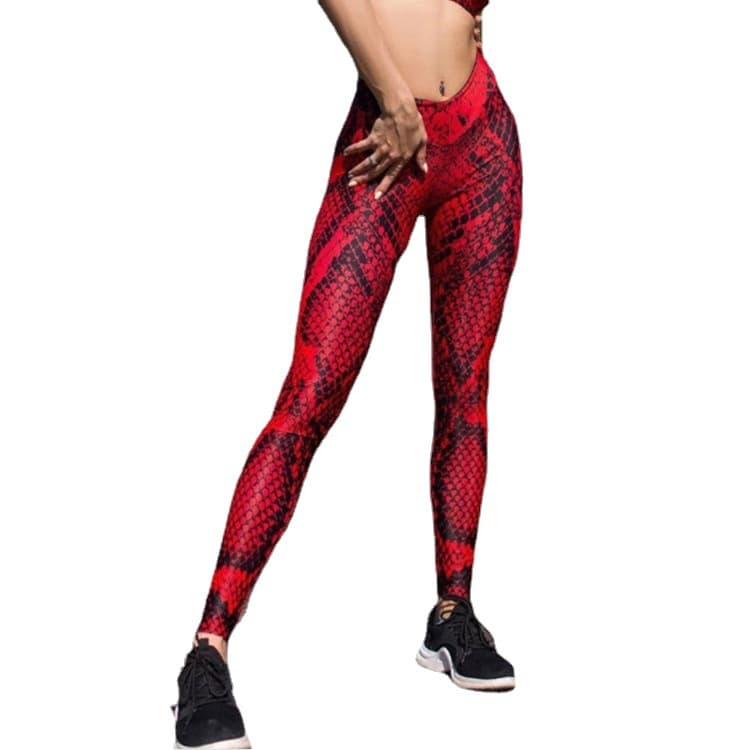 Women's Clothing Wish hot selling multi color printed snake pattern women's slim high waist high elastic tight yoga leggings XY91