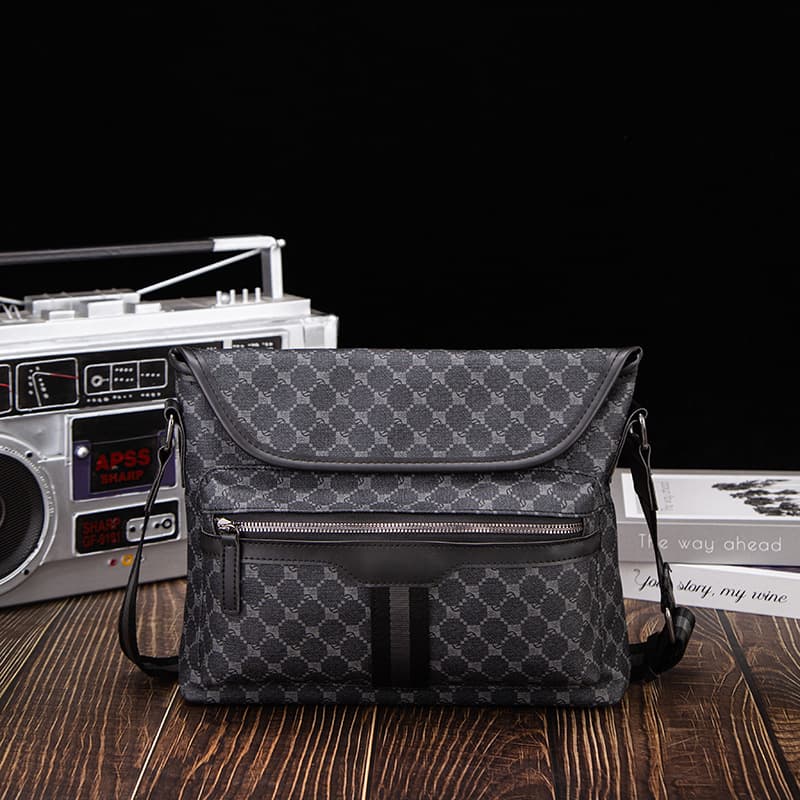 Men's Bags New Men's Messenger Bag Water Repellent High End Versatile Shoulder Bag Large Capacity Casual Color Matching Plaid Men