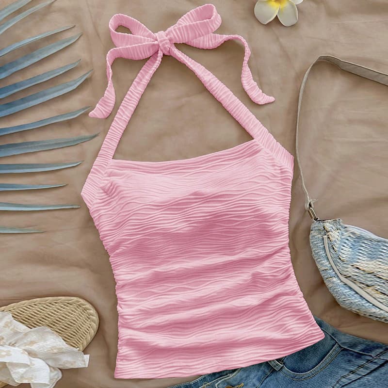 Women's Sexy Lace-Up Suspender Tops European American Style Small Vest Cross Border Foreign Trade Clothing for Ladies