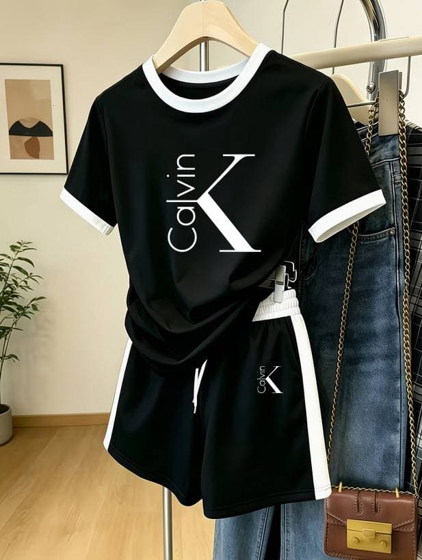 Street Casual Sportswear Suit For Women Loose Korean Style Fashion Short Sleeved Shorts Running Two Piece Suit