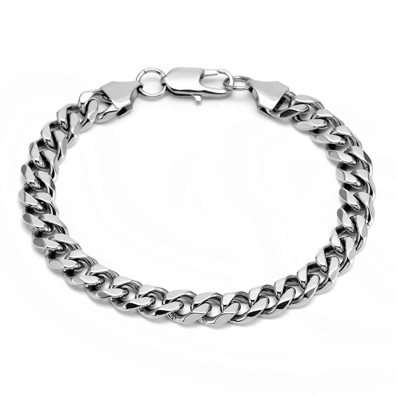 Hip Hop Minimalist 9mm Wide Six-Sided Polished Bracelet Men's Titanium Steel Trendy Domineering Fashion Jewelry
