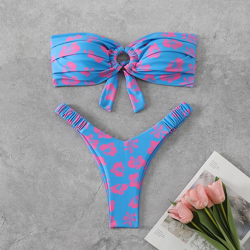 Women's Clothing New style tube top ring folded cute backless bikini summer beach women's swimwear