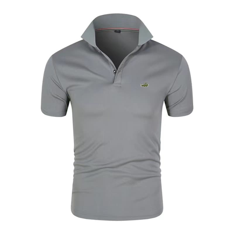 Polos homme en coton brodé, collection printemps-été, décontractés et respirants, à revers.