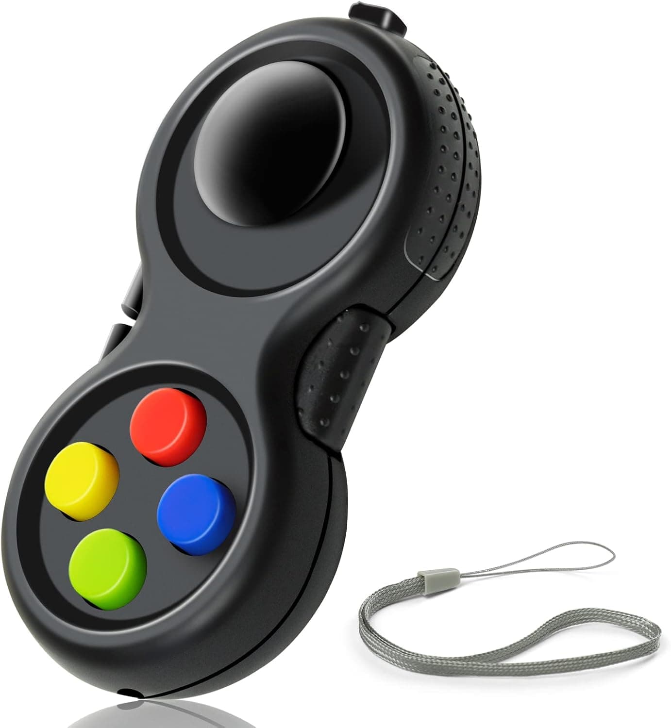 Fidget Toy, Rubberized Classical Controller Fidget Concentration Toy With 8-Fidget Functions And Lanyard - Excellent For Relieving Stress And Anxiety