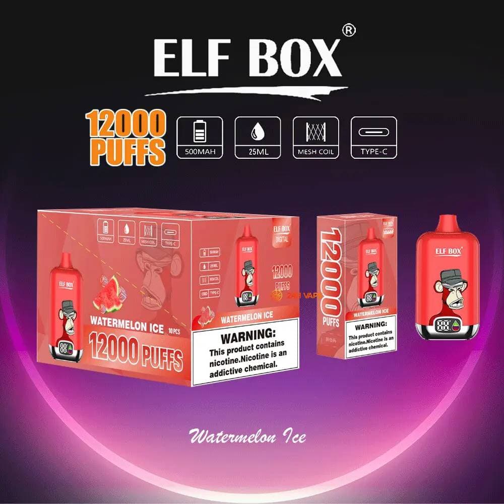 ELF BOX 12000 Vape électronique jetable Digital Puff 12k (1 pièce) avec affichage numérique