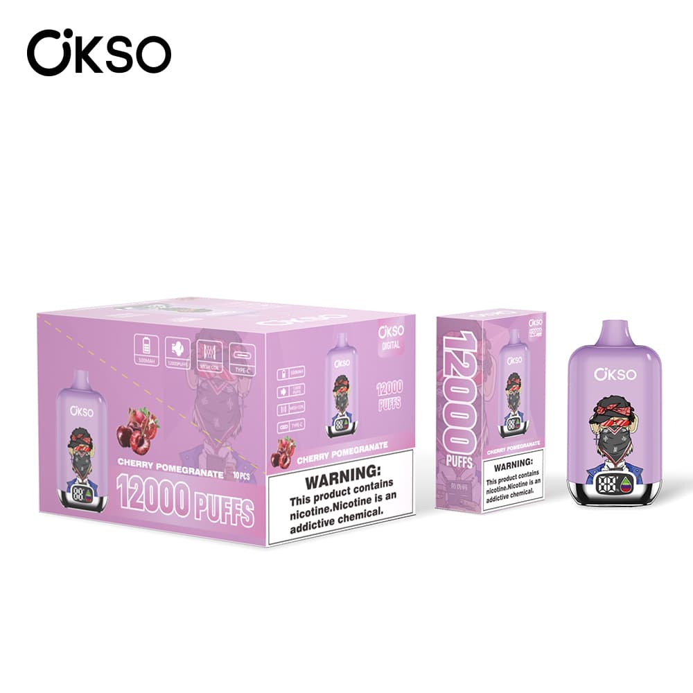 (Mise à niveau du produit ELF BOX 12 000 bouffées - 28 saveurs) Cigarette électronique jetable OKSO Digital 500 mAh, 12 000 bouffées, saveur fr