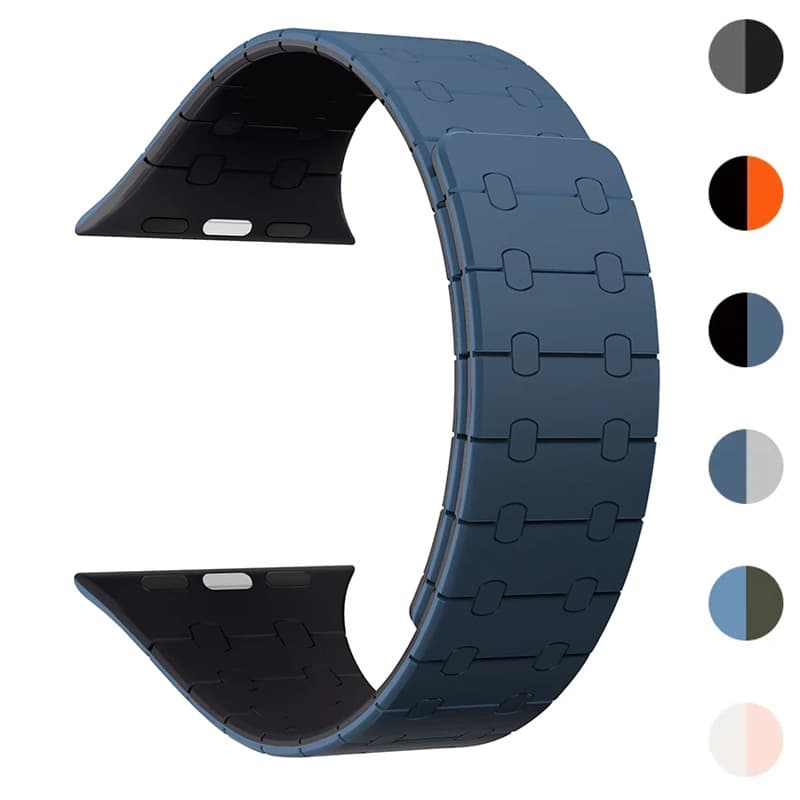 Applicable To AppleWatch Applewatch 987654 Iwatch Ultra Contrast Color Silicone Magnetic Strap