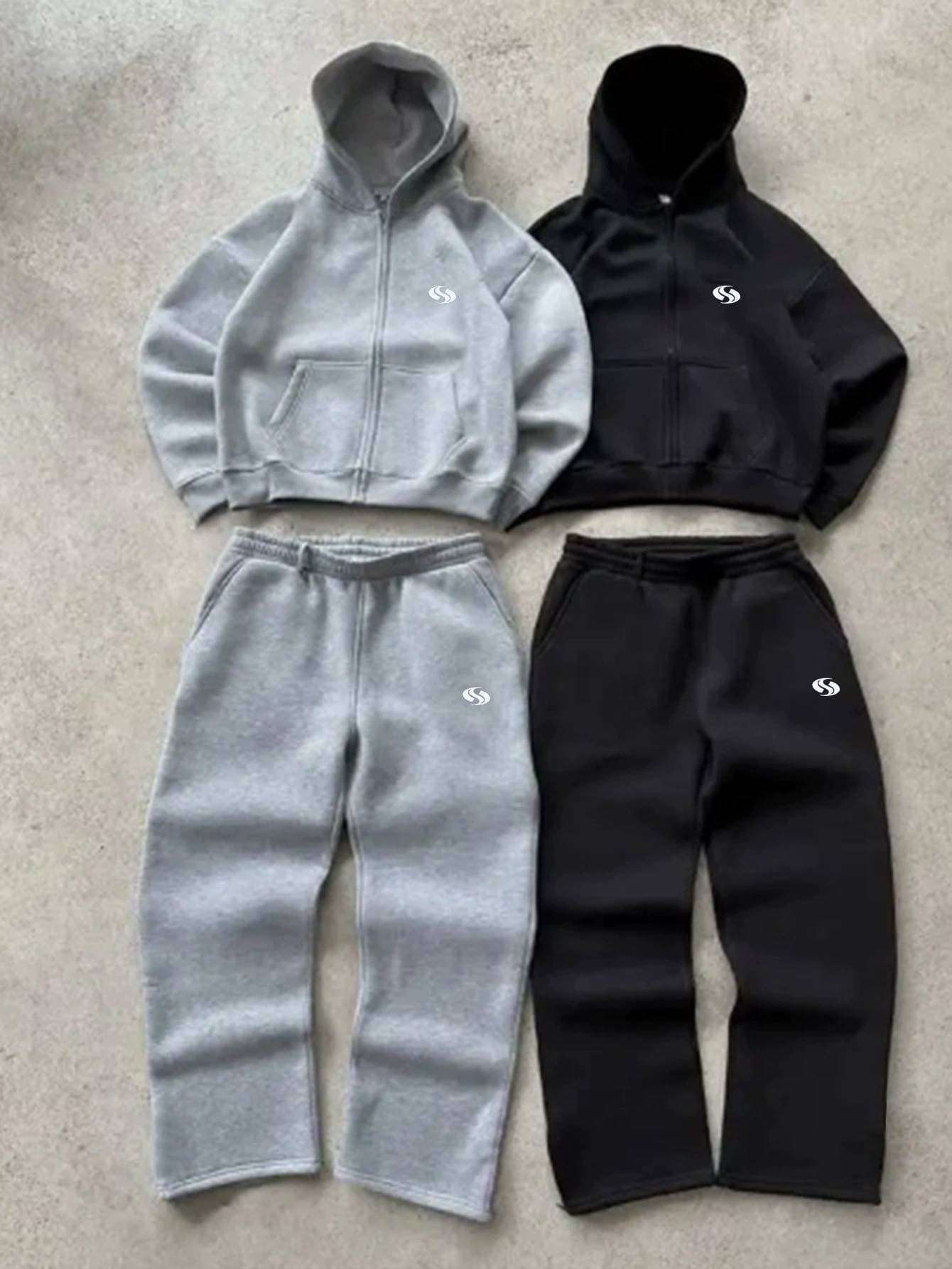 Men's Trendy Printed Sweatpants And Jacket Set