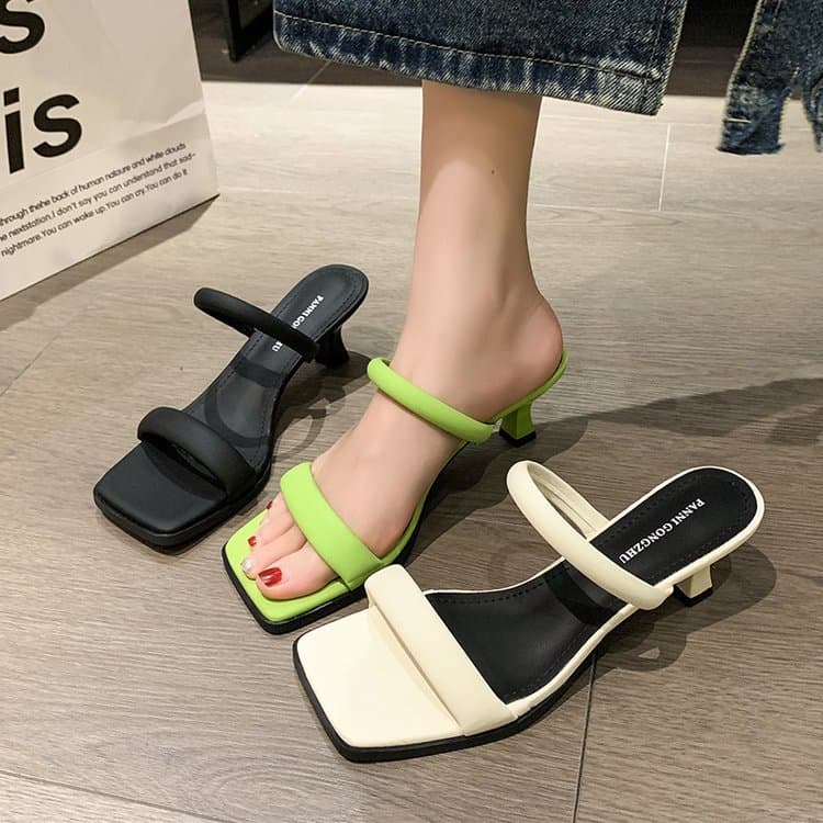 Women's Low Heel Square Toe Sandals - Spring Slimming Open-Toe Strappy Dressy Shoes​