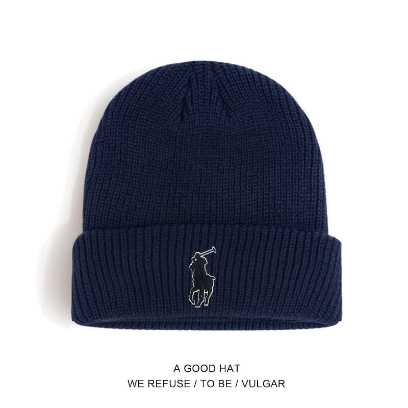Bonnets en maille Polo pour hommes et femmes, bonnets d'automne et d'hiver, chapeaux chauds et protecteurs contre le froid, chapeaux simples et élé