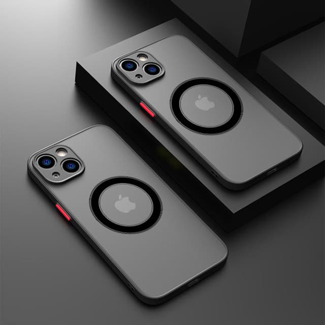 Coque magnétique mate de luxe pour chargement sans fil, compatible avec iPhone 15, 14, 13, 11, 12 Pro Max, 12 Mini, 13 Mini, 14 Plus, 15 Plus, X, XS