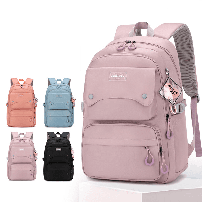 Students Backpack Schoolbag For Girls, Junior High School Students, High School Students, Large Capacity, Three To Five Or Six Grade Primary School