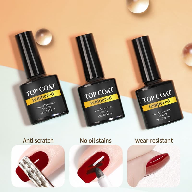 Parkson Super Top Coat Base Top Gel Nail Polish Matte Top Coat Super Bright No Wipe Top Nail Gel Polish Reinfore Gel