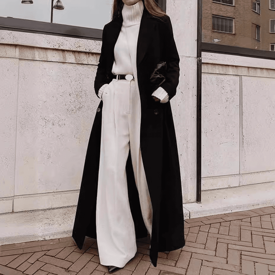 Women's Clothing Casual Long Solid Color Warm Woolen Coat