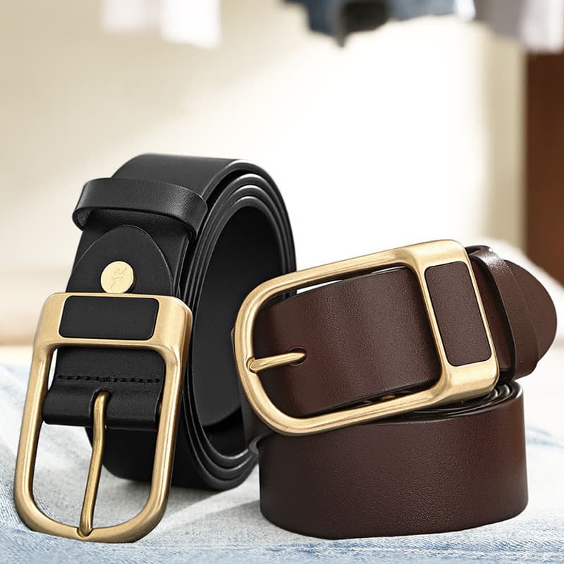 Unisex Men's belt casual pin buckle belt Retro trend denim soft leather men's belt