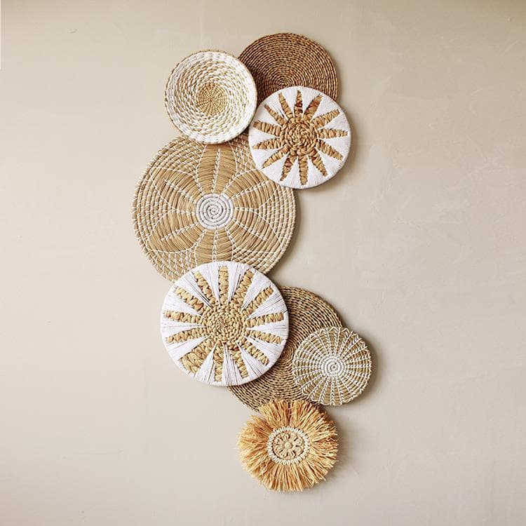 Wabi-Sabi Rattan Wall Art - Handwoven Bohemian Wall Hanging For Living Room, Dining & Bedroom