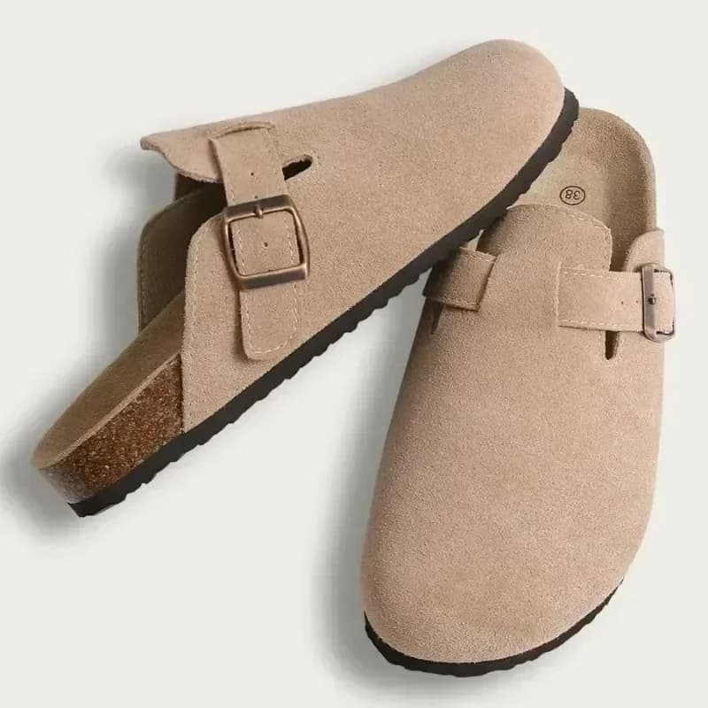 Shoes Closed Toe Slippers Cow Suede Leather Clogs Women's Sandals Retro Fashion Garden Mule Clog Slide New