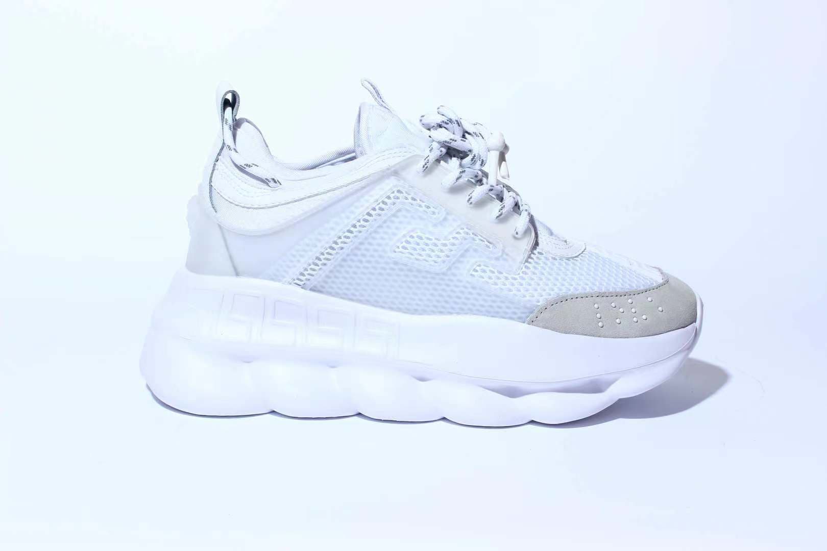 Top Casual Chaussures Italie Réfléchissant Hauteur Chain Reaction Baskets Triple Noir Blanc Multicolore Daim Rouge Bleu Jaune