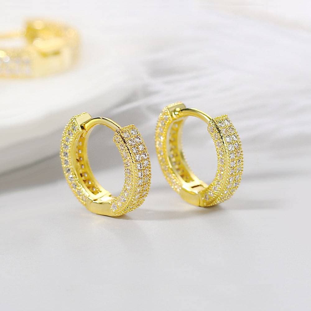 HOOP full diamond earrings, hip hop classic earrings for men and women, universal personality circle earrings for women