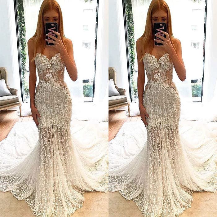 Women's fashion lace bag hip banquet wedding Bridesmaid dress banquet dress