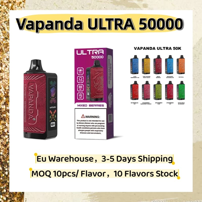 Cigarette électronique originale Vapanda Ultra 50000 bouffées, boîte de 50 000 bouffées, cartouches jetables