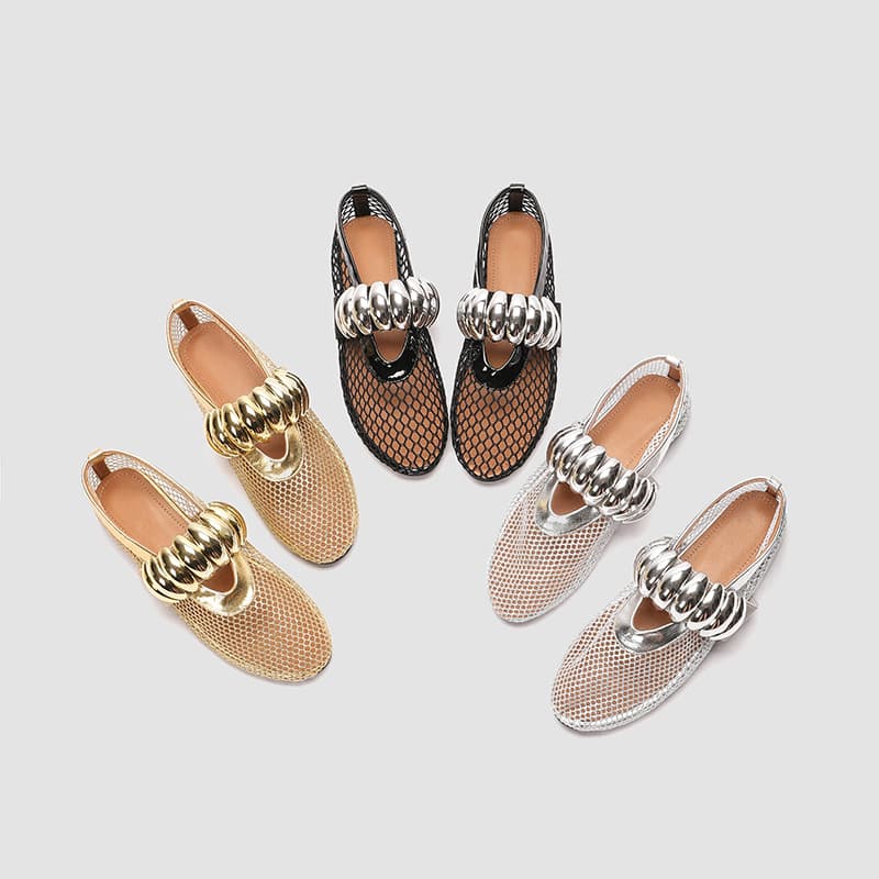 Metal Buckle Meh Mary Jane Ingle For Women' 2025 Ummer New Fahionable Flat Bottomed Comfortable Ballet Dancing