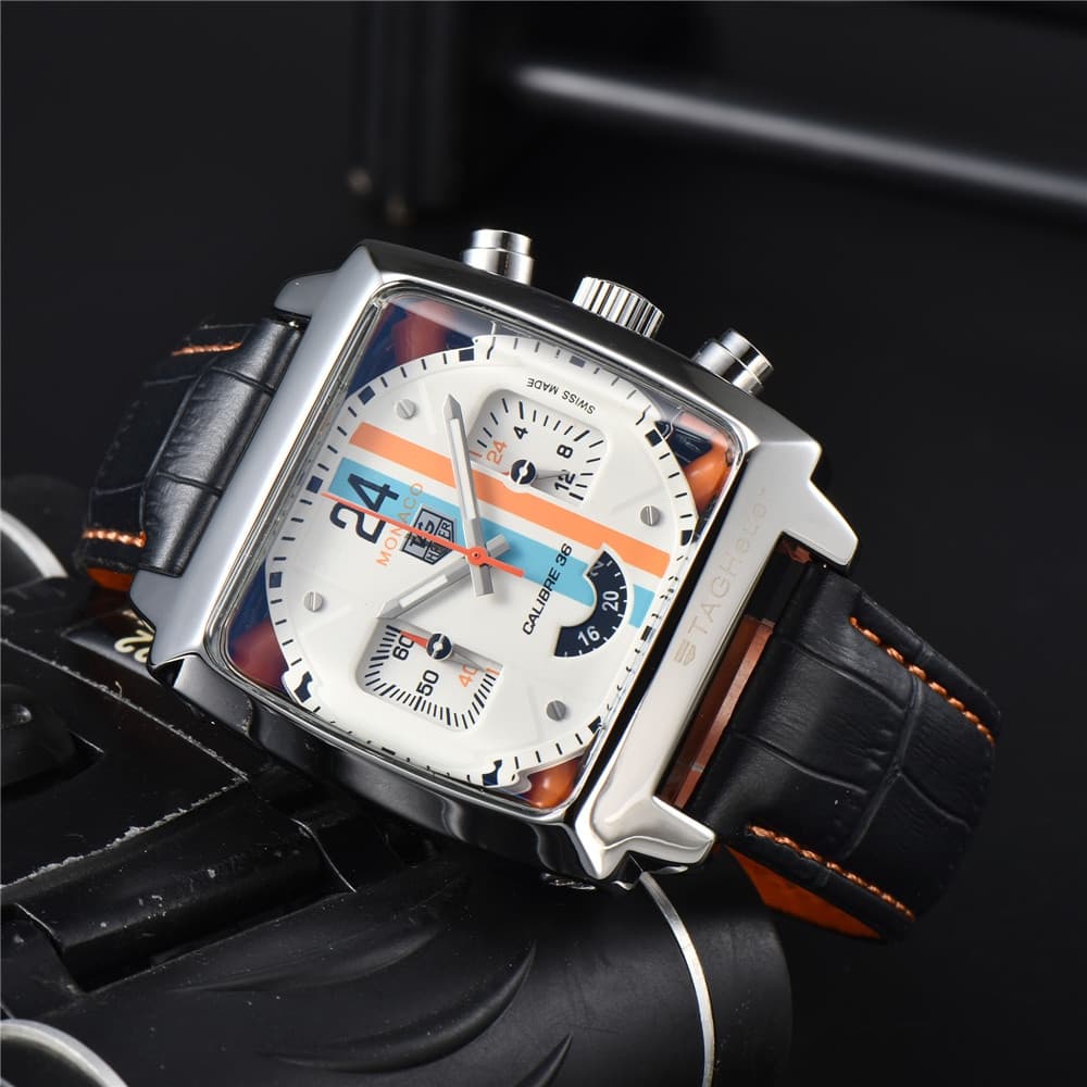 Montres pour hommes Quartz mode sport cuir marque montres chronographe pour hommes