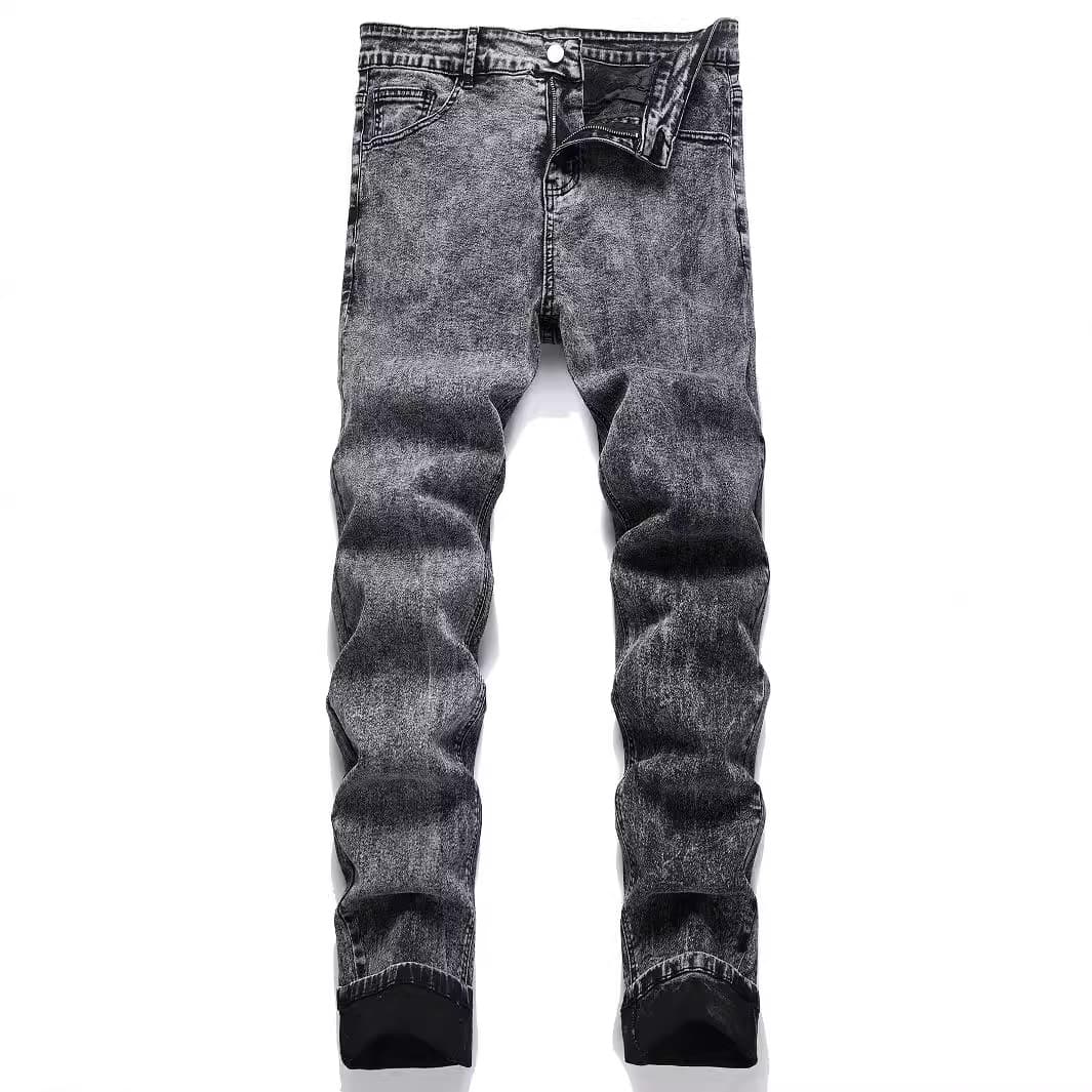 Men's Slim Fit Stretch Jeans – Style Distressed Denim Pants For Casual & Streetwear (Black/Grey/Light Blue, S-XXXL)