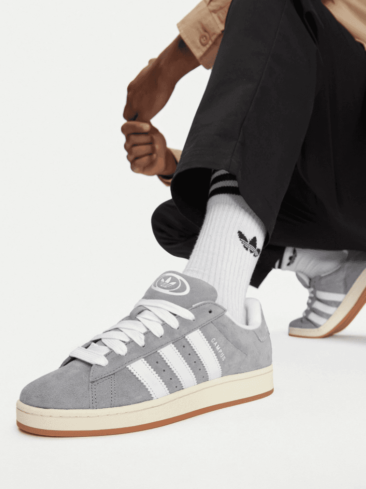 Adidas Originals CAMPUS O0S Leather Comfortable, Versatile Slip-on Sneakers, Suitable For Unisex-Light Grey