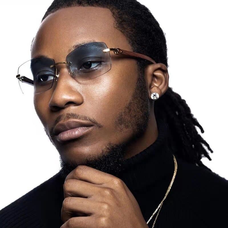 New Fashion for Men's Ultra Clear Frameless Sunglasses Ocean Slice Edge Cutting Trend 7533
