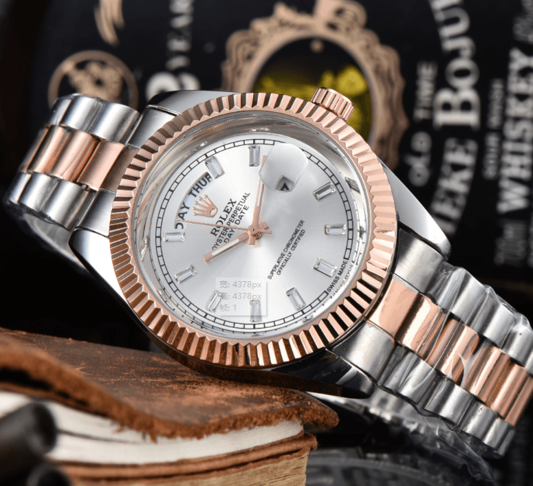 Montre de luxe pour homme, bracelet en acier, style business, double date, collection Executive.