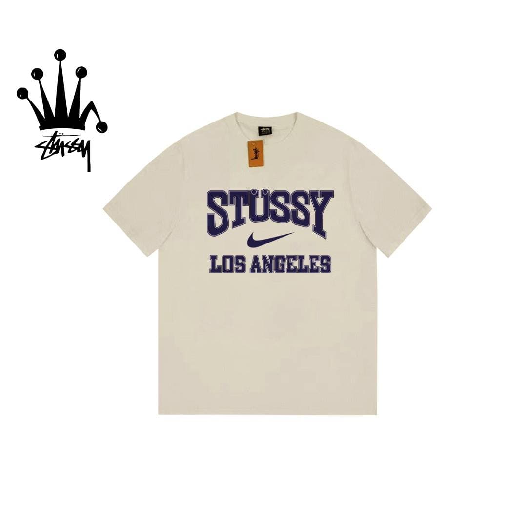 Stussy&Nike Co Branded Letter Printed Pattern Pure Cotton Short Sleeved T-shirt