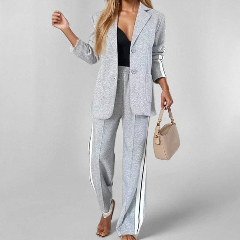 Women's Clothing Autumn And Winter Casual Hooded Two Piece Long Sleeved Suit Jacket For Women