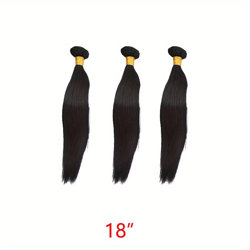 Lot de 3 mèches de cheveux vierges brésiliens de qualité supérieure pour femmes, double trame, cheveux humains non traités, couleur naturelle, l