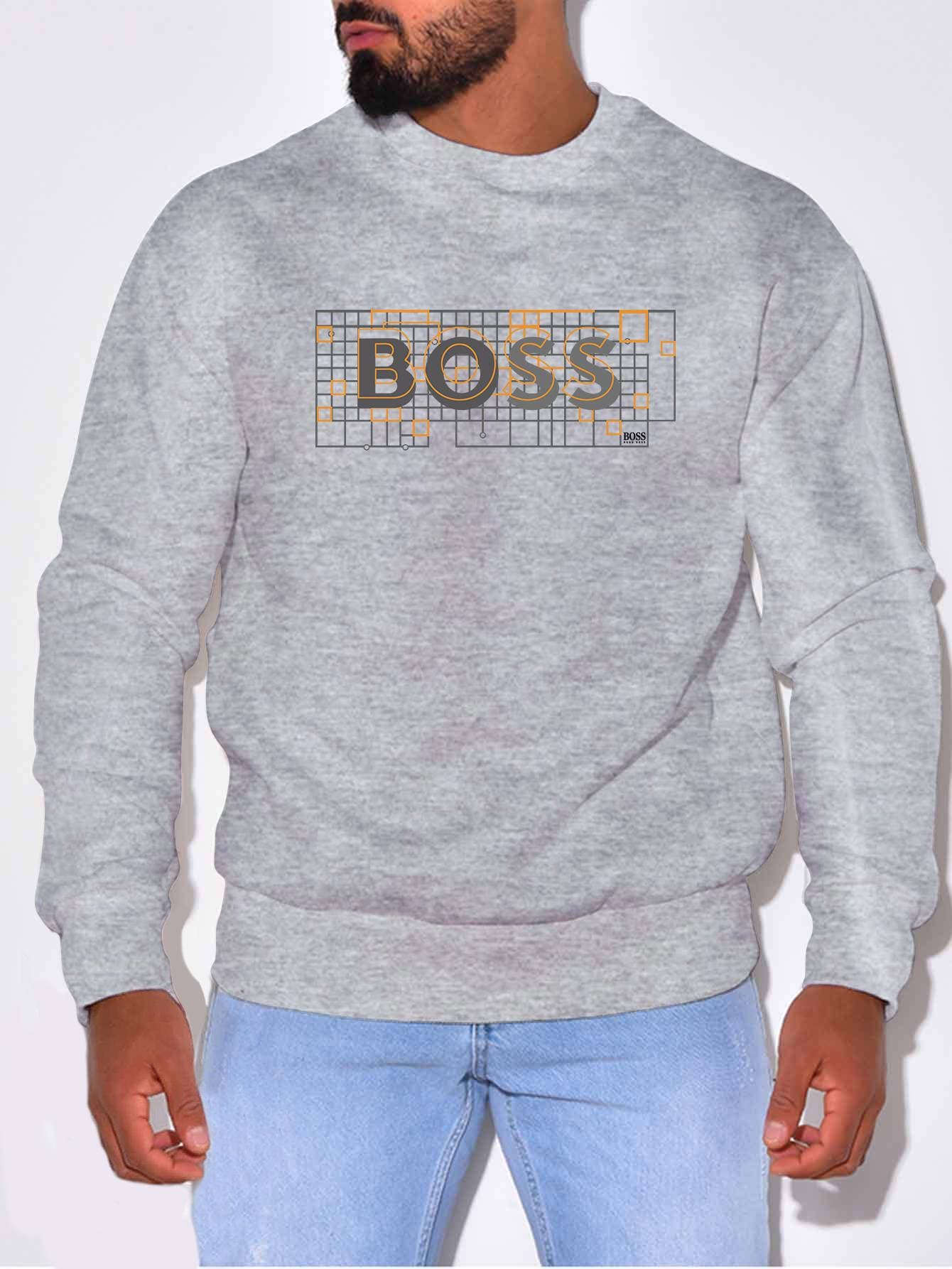 Sweat-shirt à col rond en coton pour hommes, décontracté, ample, à la mode, haut à manches longues