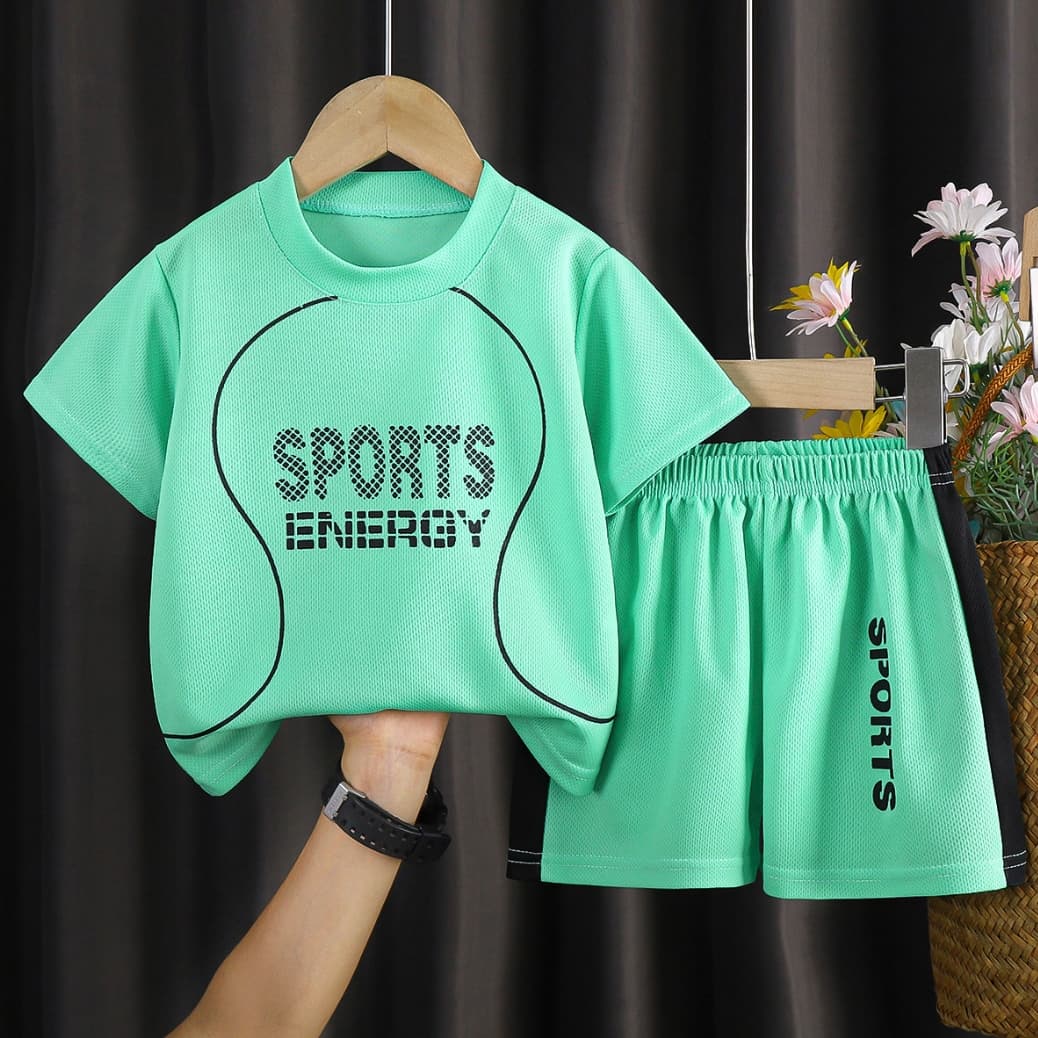 Kids' Quick-Dry Running Set - Breathable Short Sleeve & Shorts | Summer Athletic Outfit