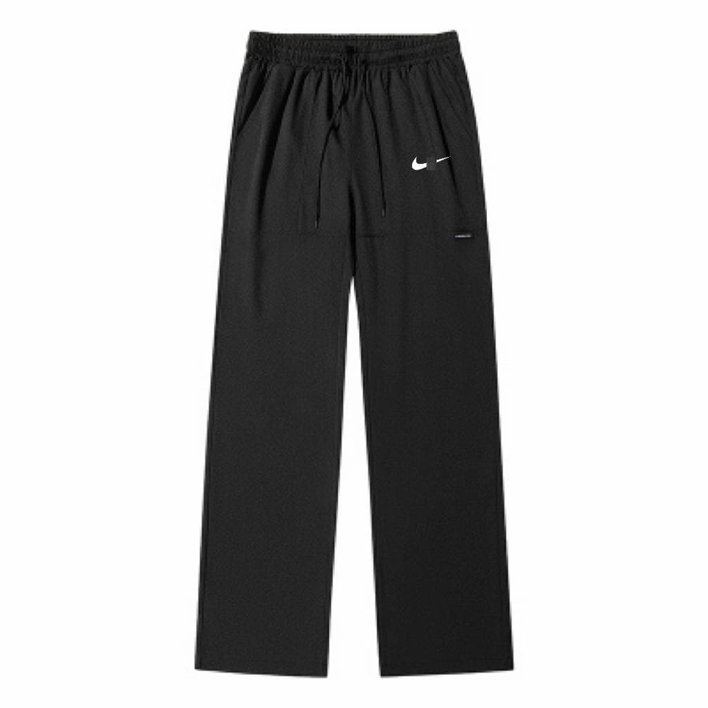 Men's Loose Straight Casual Sports Pants, Breathable Elastic Drawstring Waist, Wear-resistant Comfort Straight-fit Athletic Trousers