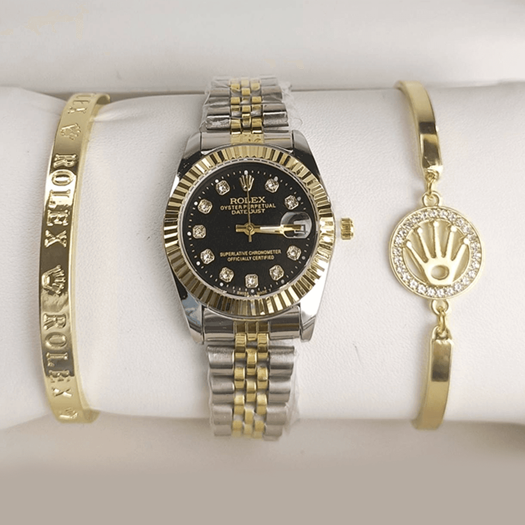 Swiss Classic Light Marque de luxe Tendance Designer Cadran Élégant Bracelet en acier Mouvement à quartz Coffret de montre (comprend 3 pièces)