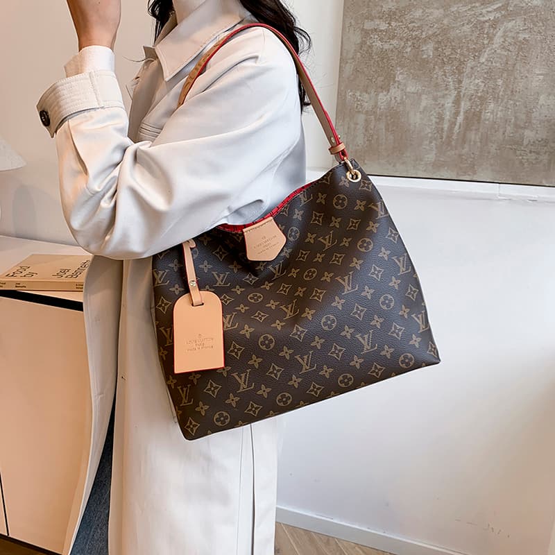 Sac à main de luxe Louis Vuitton grande capacité pour femmes et jeunes filles, cabas, sac bandoulière, sac à main pour femme
