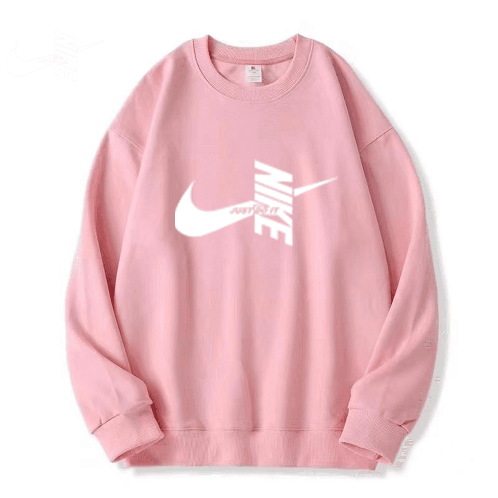 Sweat-shirt Nike noir de luxe à col rond avec logo Swoosh vertical, haut en coton streetwear sport