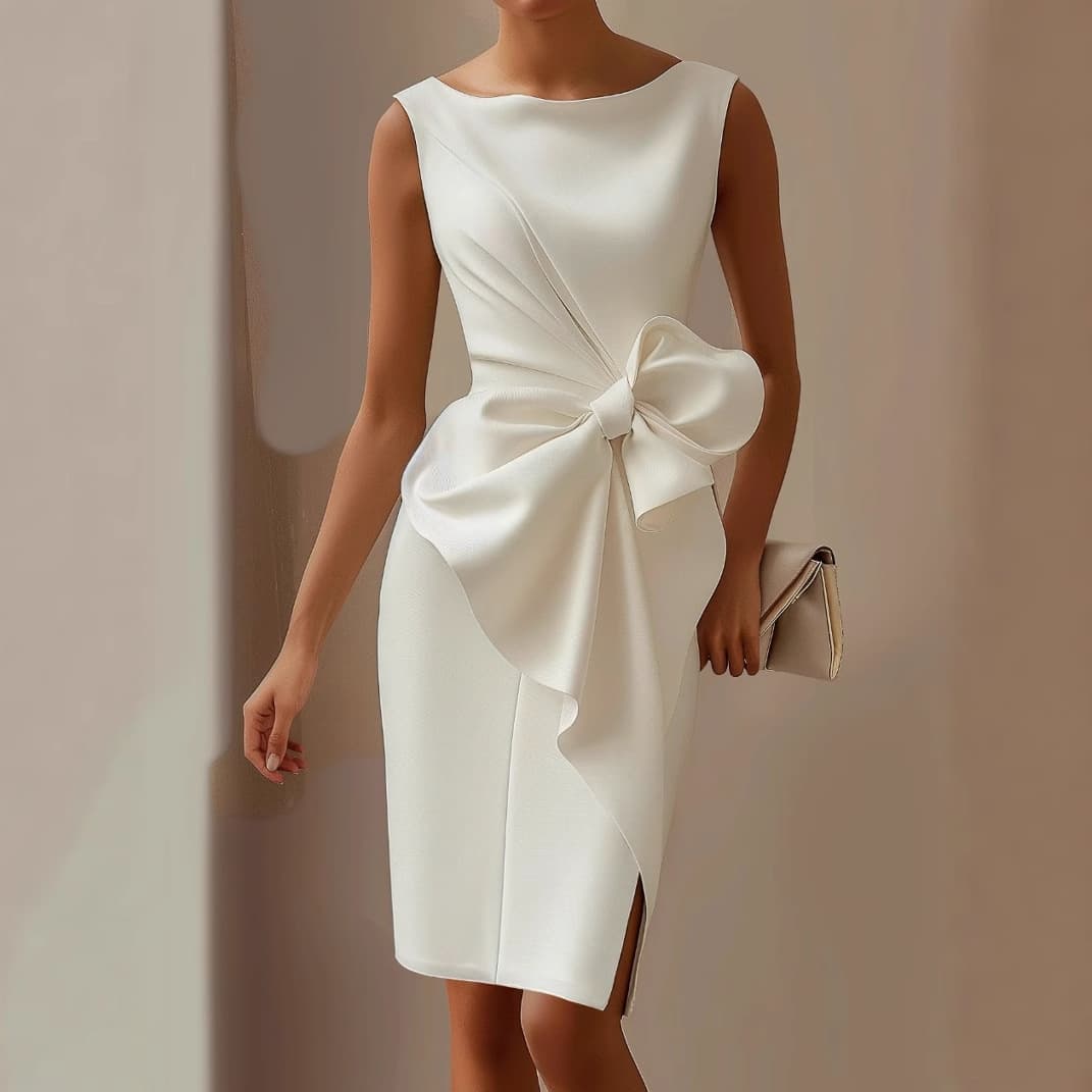 Women's Clothing Bow Decoration Dress Short Skirt Vest Dress
