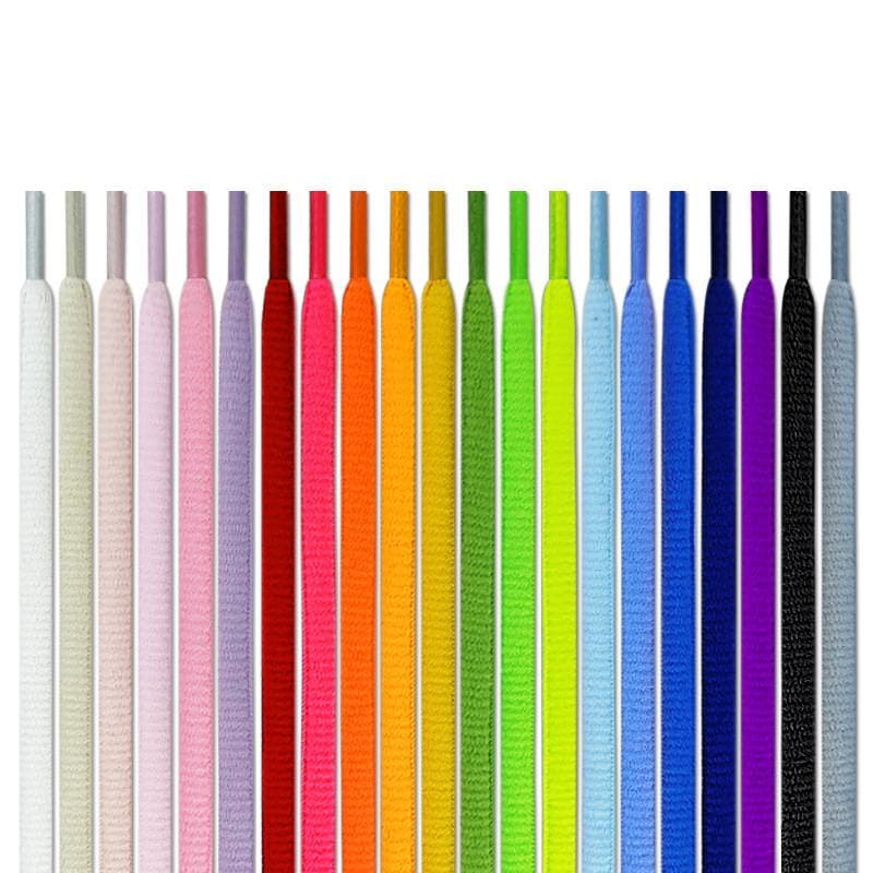 7mm Flat Oval Shoelaces For Sneakers & Casual Shoes - 80-200cm Hollow Laces In 25 Colors (Black, White, Fluorescent Pink, Green, Blue, Etc.)​