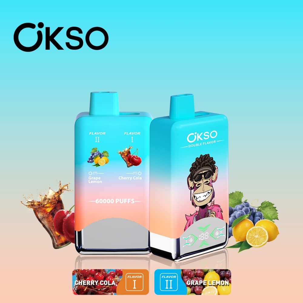 Kit de démarrage pour cigarette électronique 2 en 1 Double Saveur 60K Vapes Monkey avec écran LED, flacon d'e-liquide 9K 9000 Puff Bar, 2 % et 3 %