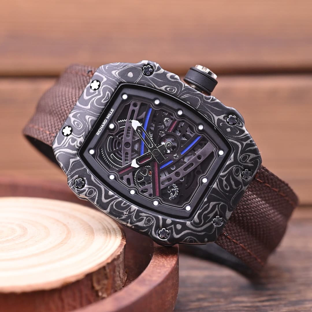 Montres-bracelets ultra-minces pour hommes Charles & Richard avec bracelets tissés : Montres décontractées