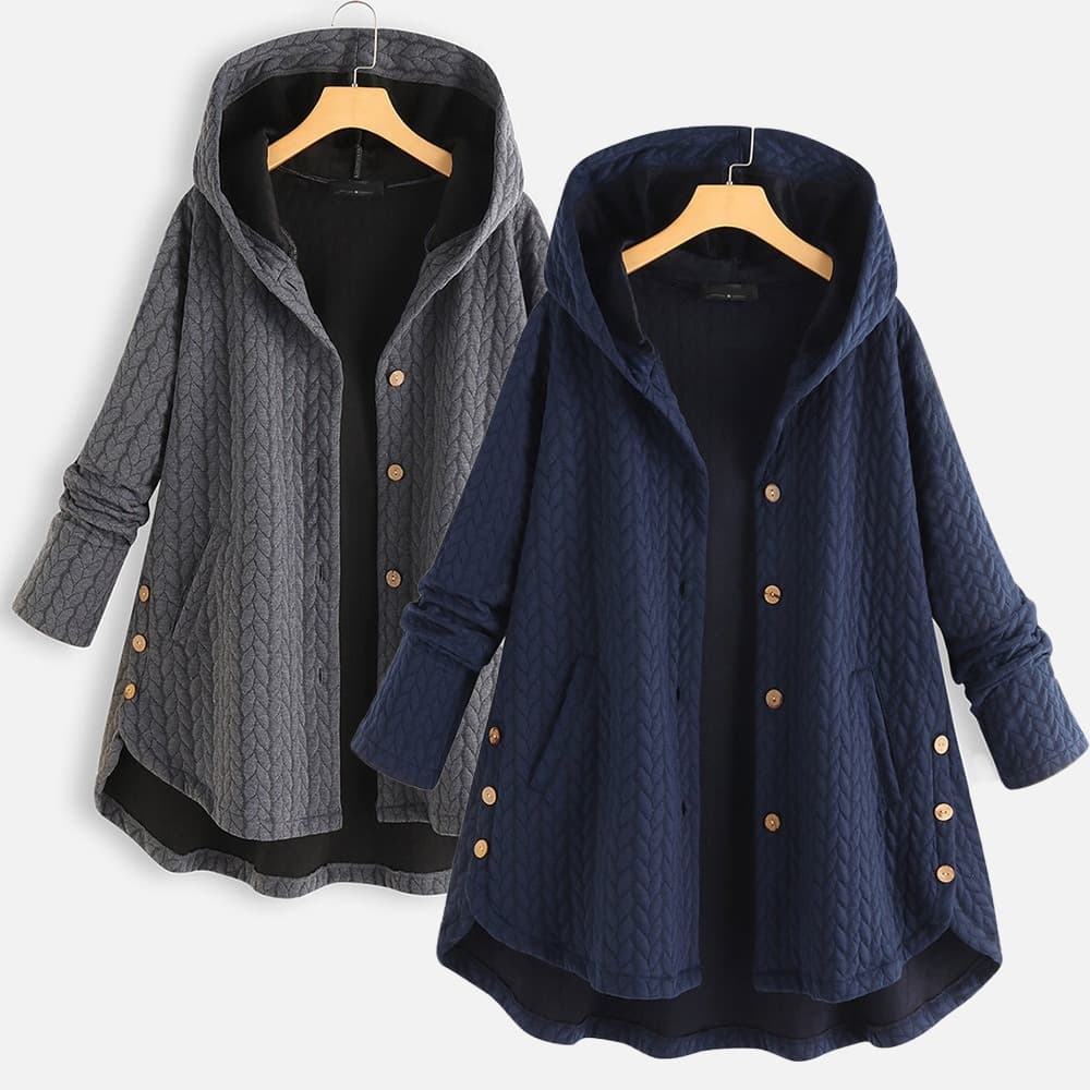 Women's Fashion Cotton-padded Jacket Hooded Long Coat Casual Warm Cotton-padded Jacket