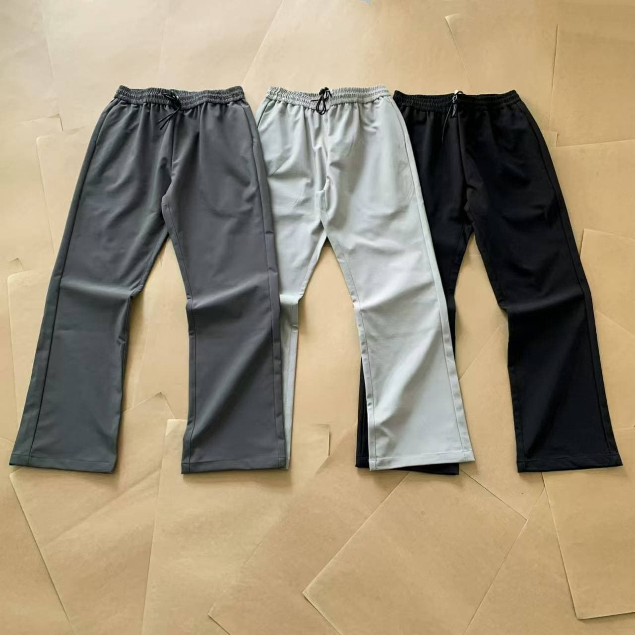 Men's Clothing Premium Winter Knife-Pleated Wide-Leg Trousers - Soft Polyester Blend With Stretch, Low-Rise Relaxed Fit For Casual & Streetwear