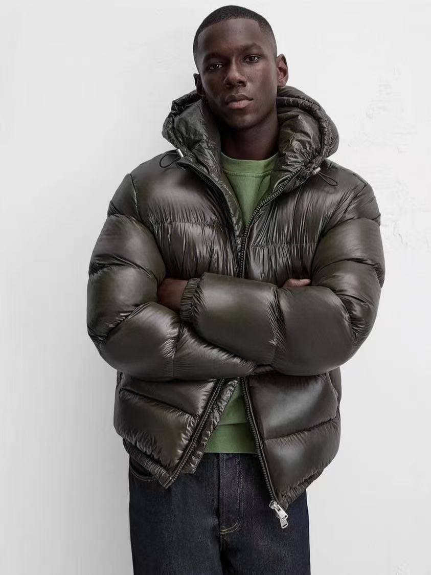 ​​Men's Hooded Jacket With Pockets - Winter Cotton-Padded Casual Coat (Black, Brown, Red, Blue, Olive Green)​​