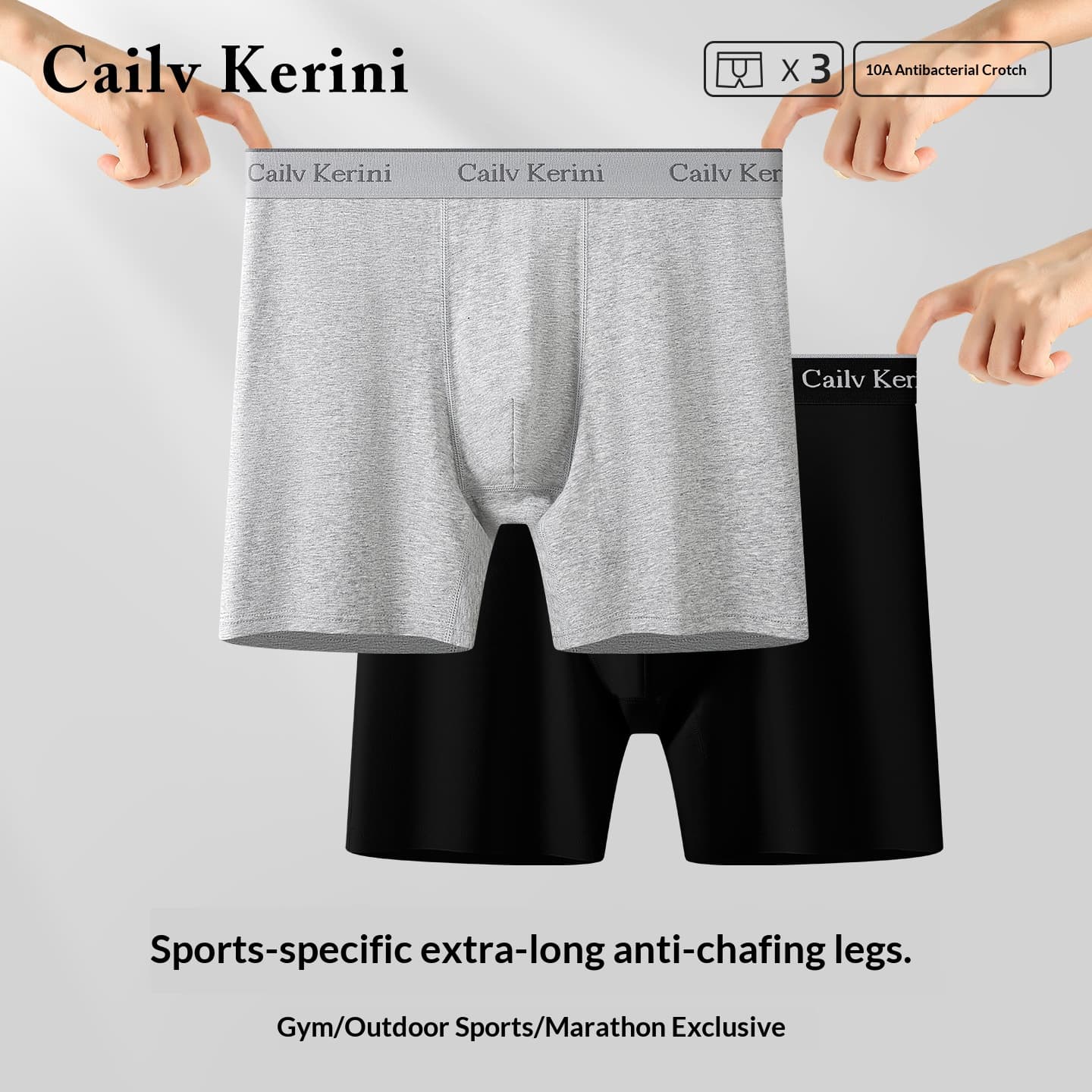 Men's Anti-Chafing Long-Leg Sports Underwear – Breathable Cotton Boxer Briefs With Anti-Bacterial Lining For Running & Workouts